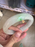 翡翠手鐲玉手鐲緬甸老坑冰糯種手鐲女款正圈油青飄花玉鐲子正品平安鐲 圈口59-60mm 曬單實(shí)拍圖