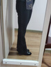 婭麗達不易褪色加絨微喇牛仔褲女2025冬季新款鎖色喇叭褲修身褲子 黑色 加厚 A1 27 曬單實(shí)拍圖