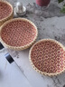 越南進(jìn)口竹筐竹編收納筐收納籃水果盤(pán)藤編廚房家用圓形純手工編籃 精編花底竹編三件套(特惠) 曬單實(shí)拍圖
