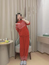 ubras虞書(shū)欣同款泡泡絨家居服長(cháng)袖長(cháng)褲男女同款結婚禮睡衣絲絨紅L 曬單實(shí)拍圖