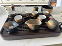 兩甫整套功夫茶具套裝家用新款輕奢黑粗陶漸變便攜旅行電陶茶盤(pán)臺 漸變祥云壺(禮盒裝) 不倒杯 19件 曬單實(shí)拍圖