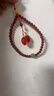贏(yíng)夫人（Mrs win）紅瑪瑙手機掛鏈手腕短款掛繩女款玉髓掛件吊飾結實(shí)耐用繩 莓有煩惱-紅瑪瑙手機鏈-草莓款 曬單實(shí)拍圖
