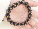 石玥珠寶12mm六字真言黑瑪瑙手串本命年護身符轉運珠手鏈男女士款禮物 曬單實(shí)拍圖
