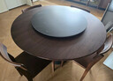 源氏木語(yǔ)黑胡桃木圓桌實(shí)木帶轉盤(pán)餐桌1.3m實(shí)木面桌+0.8m轉盤(pán) 曬單實(shí)拍圖