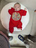 舒貝怡嬰兒衣服秋冬新年拜年服寶寶連體衣百天周歲紅色滿(mǎn)月哈衣爬服80 曬單實(shí)拍圖