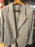 德瑪納【蘊含亞麻】春季優(yōu)雅戧駁領(lǐng)雙排扣大貼袋西服藏肉廓形西裝女外套 曬單實(shí)拍圖