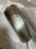 星巴克（Starbucks）杯子 雪耀奇境系列棱高顏值桌面水杯大容量便攜隨行杯 男女士送禮 灰色貓眼款不銹鋼吸管杯790ml 曬單實(shí)拍圖