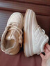 EXUELING棉鞋女款冬季2025新款百搭踩屎感厚底高幫加絨加厚小白鞋學(xué)生板鞋 米色加絨 37 (235mm) 曬單實(shí)拍圖