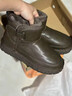 格爾卡森全羊毛厚底男士雪地靴2025冬季防水皮面皮毛一體短靴東北保暖棉鞋 防水皮面橄欖【內里全羊毛】 42  腳胖腳寬選大一碼 曬單實(shí)拍圖