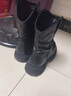 卓詩(shī)尼厚底短靴女2025新款瘦瘦靴高跟秋冬靴子堆堆皮鞋馬丁靴 黑色 38 曬單實(shí)拍圖