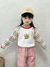 嘟嘟家【7A抑菌】?jì)和疶恤春裝男童長(cháng)袖上衣春秋女童打底衫寶寶條紋童裝 彩虹條色紋 100 曬單實(shí)拍圖