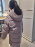 雪中飛（SNOWFLYING）兒童羽絨服男童女童冬季新款御寒加厚中大童長(cháng)款羽絨服灰粉紫140 曬單實(shí)拍圖