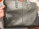 澳懿真皮時(shí)尚男包羊皮公文包男士手提包男商務(wù)包單肩包休閑皮包軟皮 黑色款 中包可裝電腦14英寸 曬單實(shí)拍圖