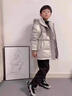 G.duck小黃鴨童裝男童羽絨服中長(cháng)款加厚兒童外套亮面免洗大童冬裝面包服 亮面款銀色 130 建議120-130cm7-8歲 曬單實(shí)拍圖