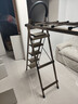 格美居（GEMJU） 梯子家用折疊晾衣架兩用室內多功能伸縮人字梯鋁合金晾曬扶梯 加寬全踏板 香檳金五步晾曬梯 曬單實(shí)拍圖