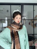 CRANTA KOMEIA圍巾女2025新款冬季長(cháng)披肩保暖格子圍脖生日元旦禮物送女生女友 卡其 高級感新年禮物送老婆女朋友實(shí)用高檔 曬單實(shí)拍圖