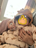 迷你巴拉巴拉【三防】男女童寶寶羽絨服連體衣保暖護肚厚外套2025秋冬新款 咖色調00355 -白鴨絨 90 CM 【充絨量81.9g】 曬單實(shí)拍圖