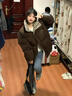 何佳功羽絨棉服女2025冬季新款韓版森系百搭拼接短款外套拼接面包服棉襖 咖啡色 S 【建議90-110斤】 曬單實(shí)拍圖