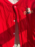 馬卡樂(lè )秋冬新款嬰幼兒童夾棉加厚保暖棉服家居服套裝睡衣 大紅 110 曬單實(shí)拍圖