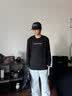 Calvin KleinJeans春秋男士休閑通勤ck字母印花圓領(lǐng)內(nèi)搭打底衫長袖T恤上衣 UB1-太空黑 M 曬單實(shí)拍圖