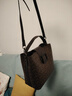 袋鼠真皮包包女包2025七夕復古洋氣小眾手提水桶包大氣單肩斜挎包 咖啡色 曬單實(shí)拍圖