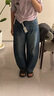 三彩2025冬季新款收腰牛仔褲休閑褲一體絨磨毛寬松闊腿褲長(cháng)褲M(mǎn) 曬單實(shí)拍圖