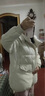 麥婭洛孕婦羽絨服 孕晚期外套孕后期寬松大毛領(lǐng)韓版懷孕期中長(cháng)款棉外套 米白色(棉的 XL （140-165斤） 曬單實(shí)拍圖