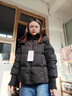 鴨鴨秋冬新品短款羽絨服女加厚連帽面包服寬松保暖韓版泡芙小個(gè)子外套 黑色 S （建議80-110斤） 曬單實(shí)拍圖