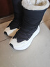 駱駝（CAMEL）高幫加絨休閑女鞋厚底耐磨雪地靴子 X24C09L7607 米白/黑 38 曬單實(shí)拍圖