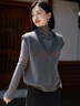 德瑪納【臻享100綿羊毛】秋季絨感線(xiàn)衫V領(lǐng)無(wú)袖女式上衣氣質(zhì)針織馬甲 曬單實(shí)拍圖