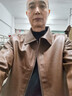 翻領(lǐng)皮衣男新款韓版翻領(lǐng)潮流帥氣高檔PU機車(chē)男裝春秋季皮夾克 棕色【翻領(lǐng)】 M 52【建議100-120斤】 曬單實(shí)拍圖