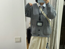 名創(chuàng  )優(yōu)品（MINISO）針織毛衣秋季美拉德V領(lǐng)設計感開(kāi)衫保暖柔軟粗針毛線(xiàn)外套 淺灰 L 曬單實(shí)拍圖