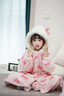 2026新款女童珊瑚絨睡衣秋冬季加厚法蘭絨兒童女孩大童睡袍家 32257-凱蒂貓【睡袍+褲子】 140 【16碼】135-145CM 55-68斤 曬單實(shí)拍圖