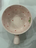 草莓陶瓷碗勺家用高顏值米飯碗少女心甜品碗釉下彩餐具套裝 【1個(gè)裝】淺粉草莓手柄碗 曬單實(shí)拍圖