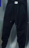 羅蒙（ROMON）感秋冬季加絨運動(dòng)衛褲男士痞帥束腳休閑褲男士加厚小腳褲子 黑色 常規 XL 建議120-135斤 曬單實(shí)拍圖
