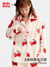 野獸派家居（tbh）宋雨琦同款三麗鷗Hello Kitty法蘭絨家居服套裝冬季可外穿睡衣女 Hello Kitty法蘭絨家居服 蝴蝶結 XS 曬單實(shí)拍圖