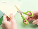 得力（deli）兒童剪刀特氟龍小剪刀安全防銹小學(xué)生圓頭美工剪刀文具一年級幼兒園3-6歲 綠色6074-S 曬單實(shí)拍圖