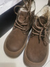 Anciently雪地靴男2025冬季加絨加厚休閑棉皮鞋男皮毛一體戶(hù)外防滑保暖棉鞋 灰色加棉 39 曬單實(shí)拍圖