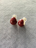 芯奢相思豆耳釘一款兩戴耳環(huán)女時(shí)尚球耳扣耳夾無(wú)耳洞情人節送女友禮物 紅色 曬單實(shí)拍圖
