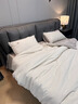 水星家紡床上四件套純棉麻裸睡親膚床上用品被子被套床單床笠 棉麻-本色+青梔粉 床單款 1.8m四件套被套200*230 曬單實(shí)拍圖
