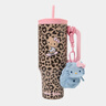 野獸派家居（tbh）保溫杯三麗鷗Hello Kitty巨無(wú)霸吸管隨行杯不銹鋼保冷杯水杯禮物 巨無(wú)霸保溫杯 經(jīng)典豹紋 (含mini收納包掛件) 1200ml (含mini收納包掛件) 曬單實(shí)拍圖