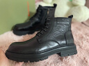 夢(mèng)特嬌（MONTAGUT）馬丁靴男秋冬新款真皮加絨保暖皮靴男戶(hù)外休閑防水防滑工裝靴子男 黑色-頭層牛皮（皮鞋碼） 41 曬單實(shí)拍圖