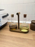 佳億廚連家用帶塞子玻璃油壺醬油橄欖油瓶創(chuàng  )意條紋醋壺套裝調味瓶香油瓶 2個(gè)木塞油壺+木架 倒油壺 350ml 曬單實(shí)拍圖