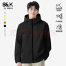 班尼路S&K系列秋冬季沖鋒夾克男士舒適透氣純色系戶(hù)外旅行三效合一外套 【防風(fēng)性】-黑#純色 2XL 曬單實(shí)拍圖