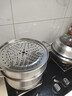 康巴赫不銹鋼三層蒸鍋家用復底大蒸鍋蒸籠可視鍋蓋28cm電磁爐通用 曬單實(shí)拍圖