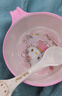 五和（WUHE）輔食碗兒童餐具寶寶吃飯碗卡通帶手柄嬰幼兒碗耐樹(shù)脂食品級防燙 凱蒂貓單柄碗400ML 曬單實(shí)拍圖