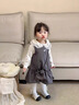 班喜迪女童連衣裙春裝2026新款洋氣女寶寶公主裙春秋背心裙套裝兒童裙子 韓灰 90 曬單實(shí)拍圖