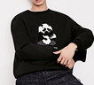 GXG男裝 圓領(lǐng)套頭衛衣熊貓印花雙色上衣長(cháng)袖衛衣 黑色 190/XXXL 曬單實(shí)拍圖