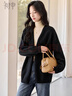 初申秋冬針織開(kāi)衫女時(shí)尚V領(lǐng)經(jīng)典純色百搭針織外套毛衣S54Z068 曬單實(shí)拍圖