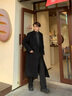 MUSINSA STANDARD韓國秋冬男士大碼混紡雙排扣長(cháng)款毛呢大衣外套 黑色(BK) M 曬單實(shí)拍圖